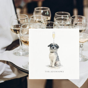 Serviette En Papier Animal de compagnie personnalisé avec mariage au c