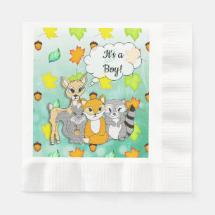 Serviette En Papier Animal de forêt Thème C'est un Baby shower garçon