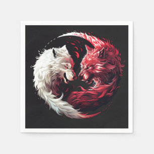 Serviette En Papier Animal Fantastique Loup Esprit Ombre Lumière
