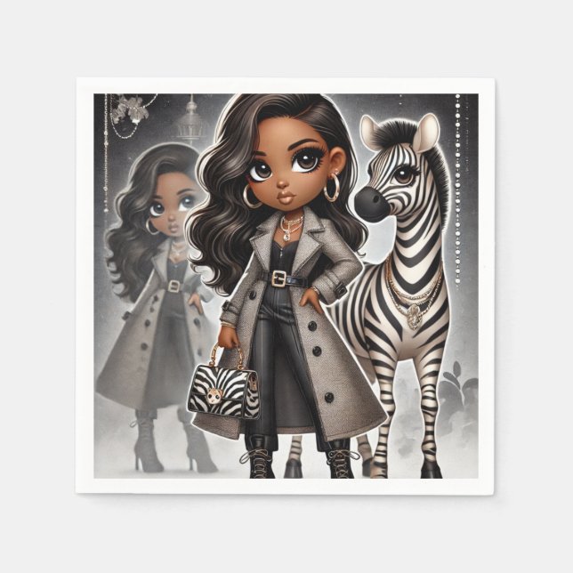 Serviette En Papier Animal Kingdom Couture Zebra (Devant)
