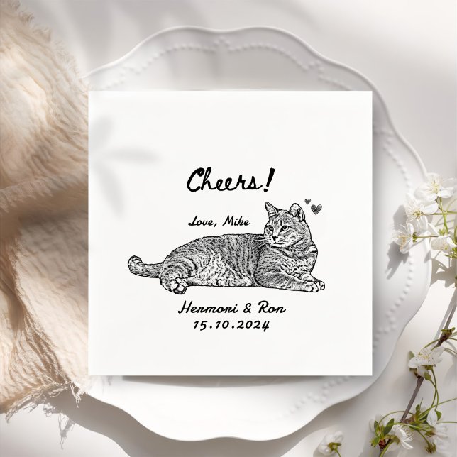 Serviette En Papier Animal personnalisé Mariage simple personnalisé (Créateur téléchargé)