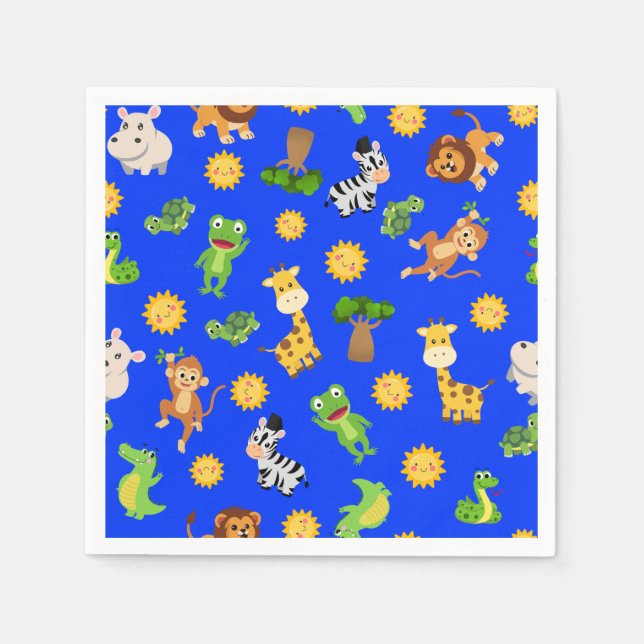 Serviette En Papier Animaux africains (Devant)