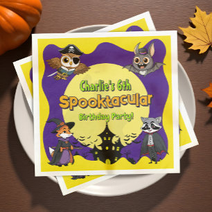 Serviette En Papier Animaux boisés Spooktaculaires en costume Annivers