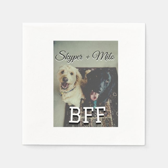 Serviette En Papier Animaux de compagnie amis besties ajouter nom anim (Devant)