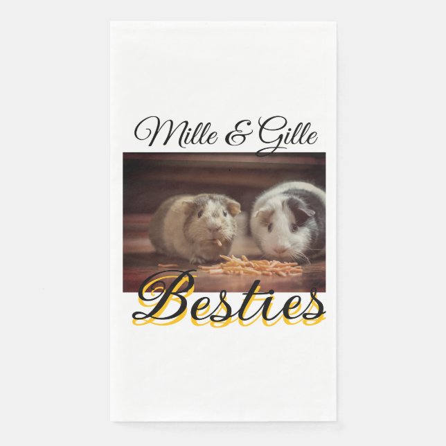 Serviette En Papier Animaux de compagnie amis besties ajouter nom anim (Devant)