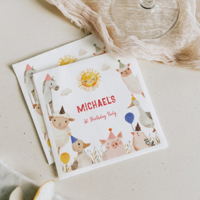 Serviette En Papier Animaux de ferme Anniversaire (Créateur téléchargé)