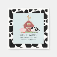 Animaux de ferme Barnyard Blue Boy Papier d'annive