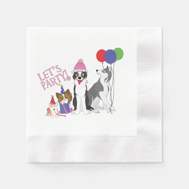 Serviette En Papier Animaux de fête (Devant)