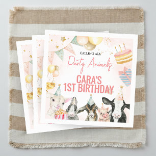 Serviette En Papier Animaux de fête à la ferme Anniversaire Carré