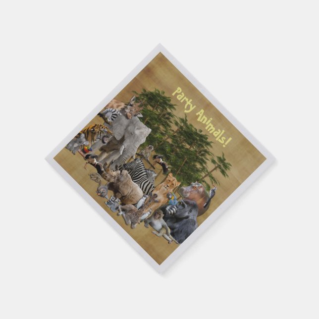 Serviette En Papier Animaux de fête Cocktail serviettes (Coin)