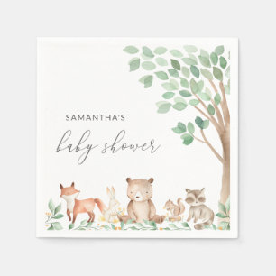 Serviette En Papier Animaux de forêt Baby shower neutre pour les homme