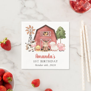 Serviette En Papier Animaux de la ferme, Animaux mignons, Grange, Prem
