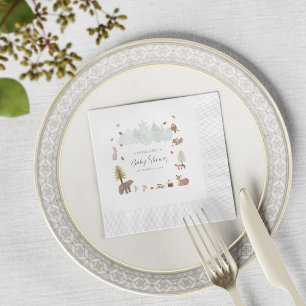 Serviette En Papier Animaux de la forêt automnale bébé Fête de naissan