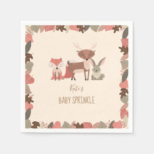 Serviette En Papier Animaux de la forêt rustique pour Baby Sprinkle / 
