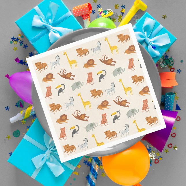 Serviette En Papier Animaux de la jungle safari (Créateur téléchargé)