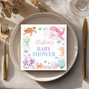 Serviette En Papier Animaux de mer mignons à bientôt Baby Shower