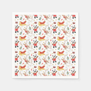 Serviette En Papier Animaux de Noël