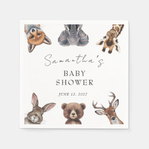 Serviette En Papier Animaux de safari en forêt pour baby shower
