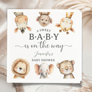 Serviette En Papier Animaux de Safari Fête de Naissance Genre Neutre J