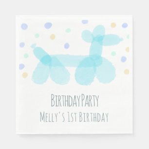 Serviette En Papier Animaux en ballons de couleur pastel bleu pour ann