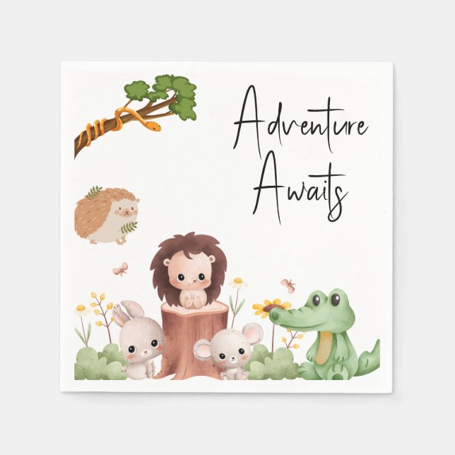 Serviette En Papier Animaux forestiers des bois (Devant)