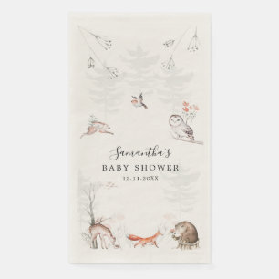 Serviette En Papier Animaux forestiers rustiques Baby shower élégant