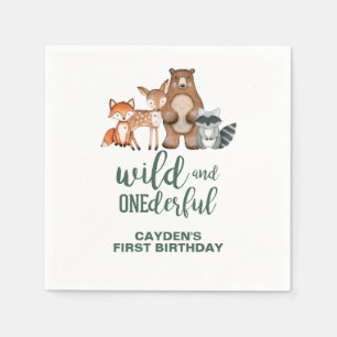 Serviette En Papier Animaux forestiers sauvages superbes premier anniv