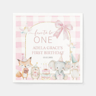 Serviette En Papier Animaux Mignons Amusants à être Un 1er Anniversair