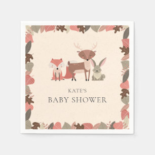Serviette En Papier Animaux mignons de la forêt Baby Shower Décoration