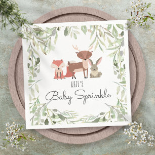 Serviette En Papier Animaux mignons de la forêt Baby Sprinkle Shower