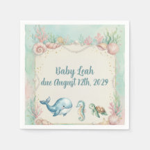 Animaux sous la mer Aquamarine Baby Shower