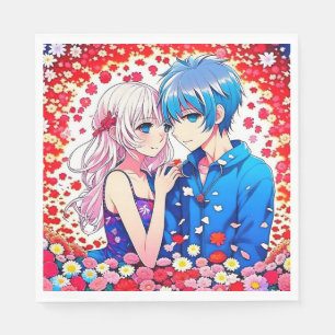 Serviette En Papier Anime Couple Mariage unique