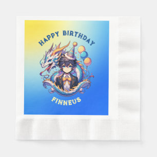 Serviette En Papier Anime Dragon Personnalisé l'anniversaire du garçon