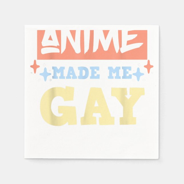 Serviette En Papier Anime M'A Fait Gay Drôle Anime Mème Gay pride LBGT (Devant)
