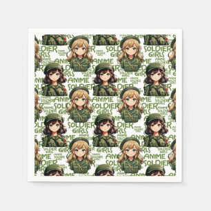 Serviette En Papier Anime Soldier Girls Design Motif