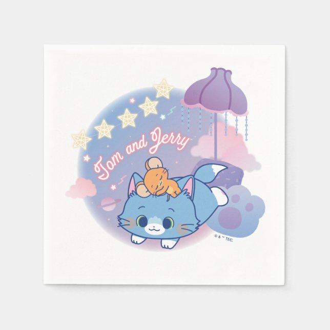 Serviette En Papier Anime Tom et Jerry Dreamy Nights (Devant)