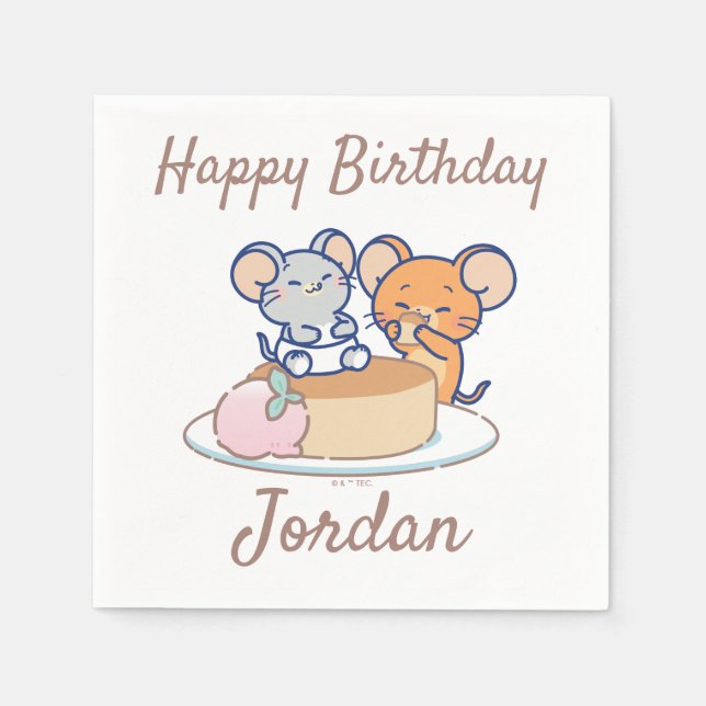 Serviette En Papier Anime Tuffy et Jerry Cheesecake (Devant)