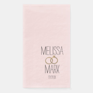 Serviette En Papier Anneaux de mariage simples bagues en faux or rose