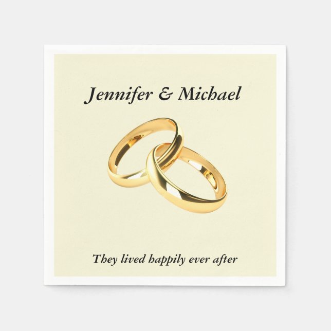 Serviette En Papier Anneaux de réception de mariage Napkin Personnalis (Devant)