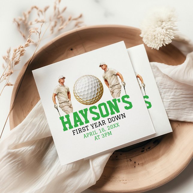 Serviette En Papier Année Après Année, Golf ! 1ère fête d'anniversaire (Créateur téléchargé)