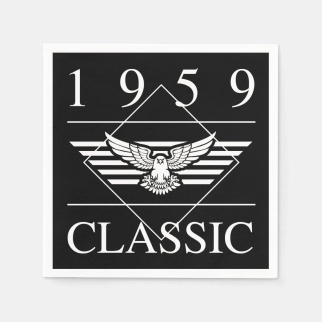 Serviette En Papier Année classique de naissance 1959 (Devant)