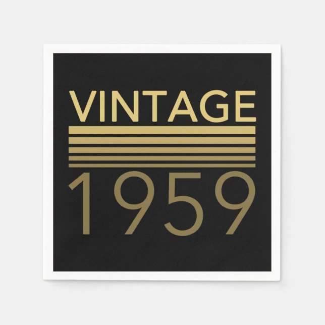 Serviette En Papier Année de naissance vintage 1959 (Devant)