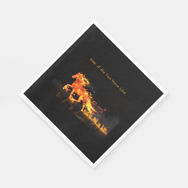Serviette En Papier Année du Cheval 2026 (Cheval de Feu) (Coin)