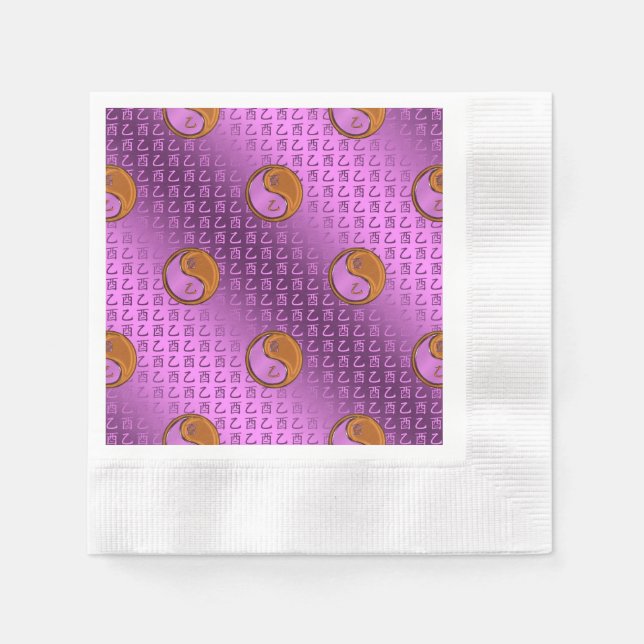 Serviette En Papier Année du Coq de Bois (Devant)