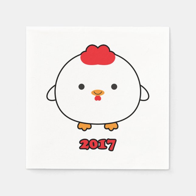 Serviette En Papier Année du Rooster 2017 Papier serviettes (Devant)