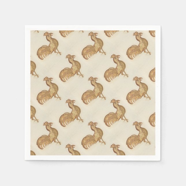 Serviette En Papier Année du Rooster Bonne Année 2017 Parti (Devant)