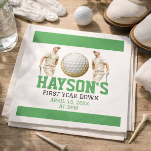 Serviette En Papier Année écoulée, golf en avant ! Fête du 1er anniver