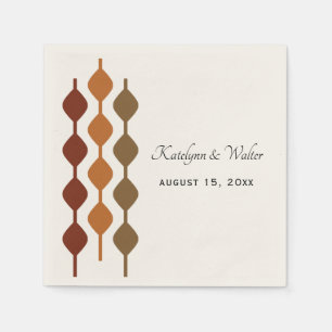 Serviette En Papier Années 70 rétro Mariage géométrique