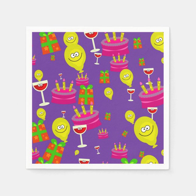 Serviette En Papier Anniversaire (Devant)