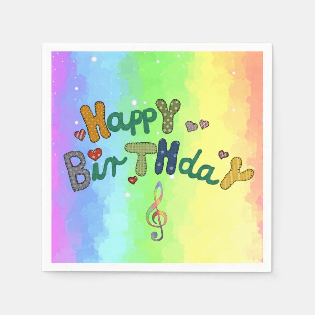 Serviette En Papier anniversaire  (Devant)